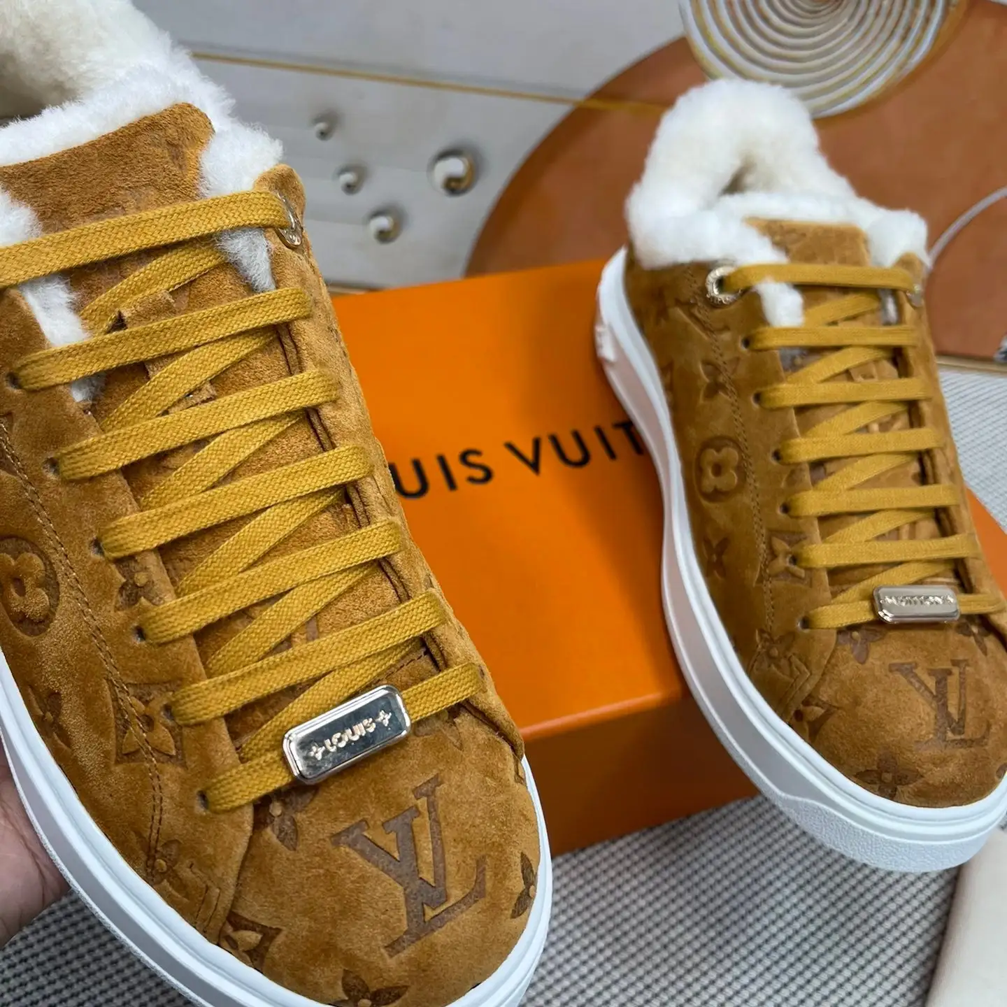 Classic Printed Fleece Sneakers