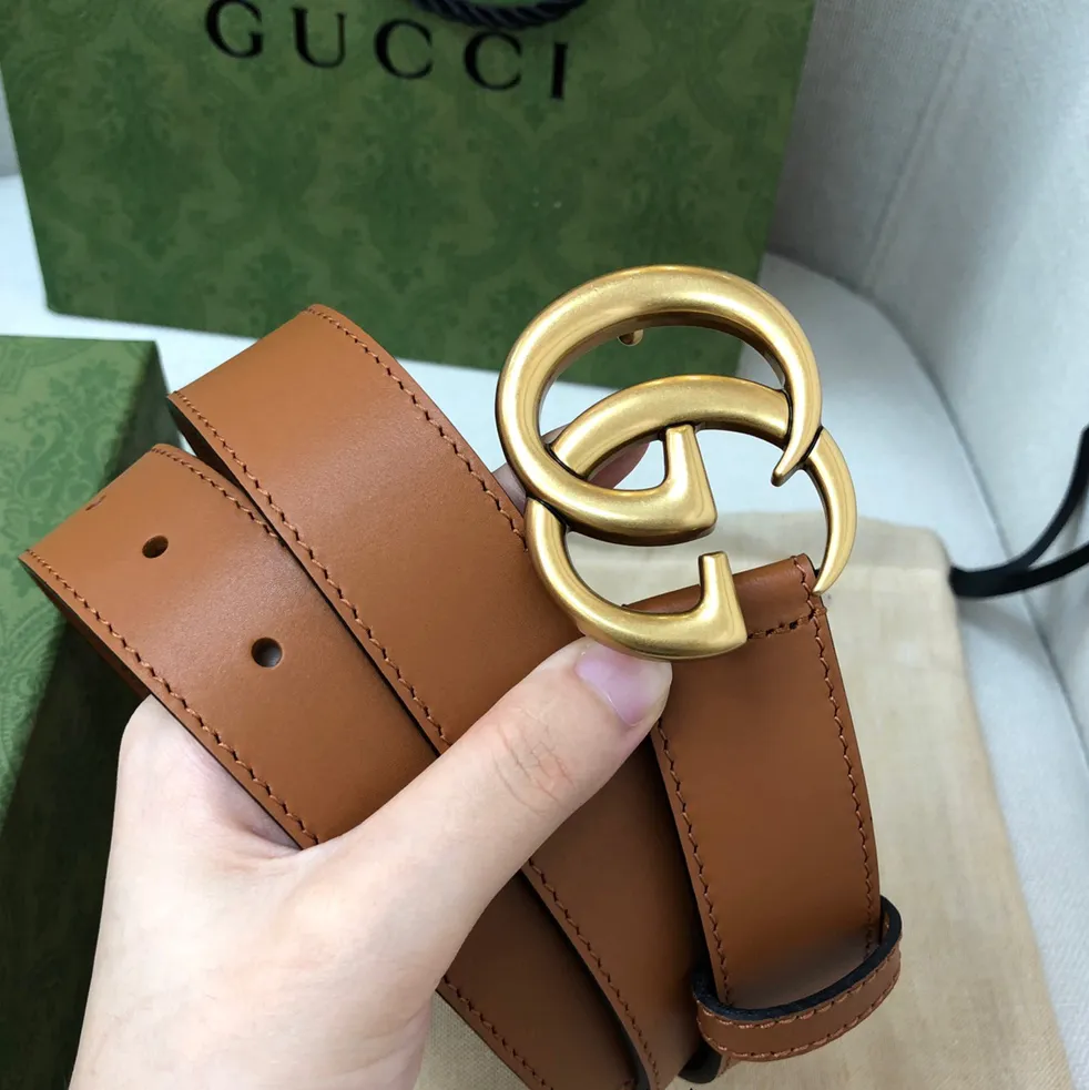 Classic  Ancient Gold Buckle Simple Belt