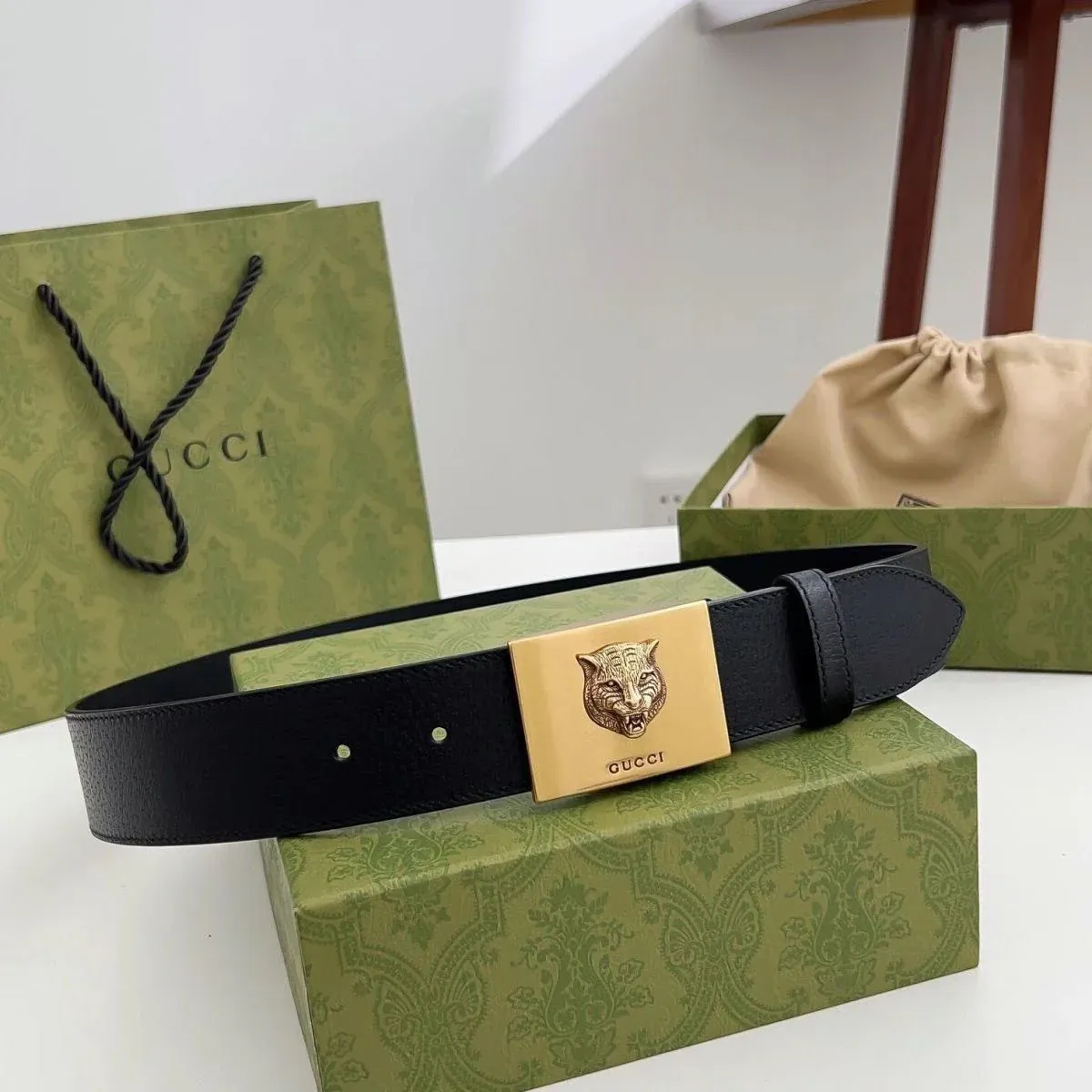 Men's Business Casual All-match Tiger Head Belt