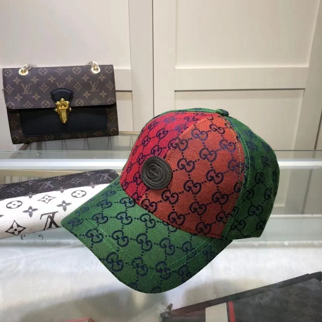 Luxury Fashion Brand Print Multicolor Panel Baseball Cap