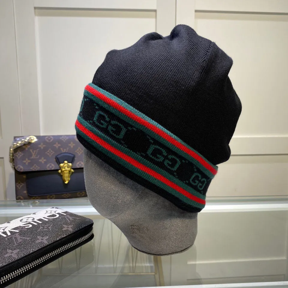Letter curling wool cap men's autumn and winter foreign -cooled cap warm elastic knitted cap