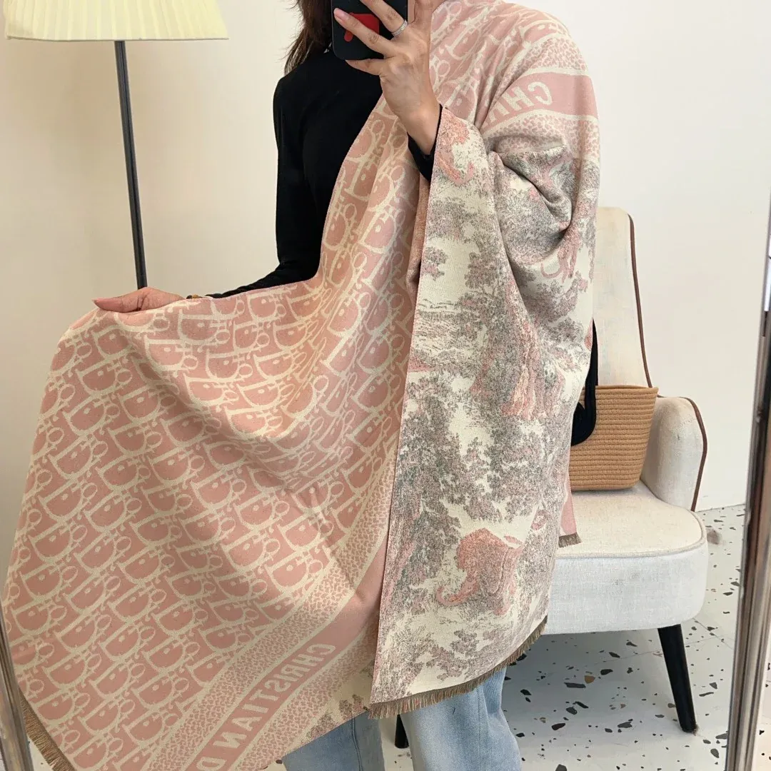 New vintage double-sided cashmere scarf