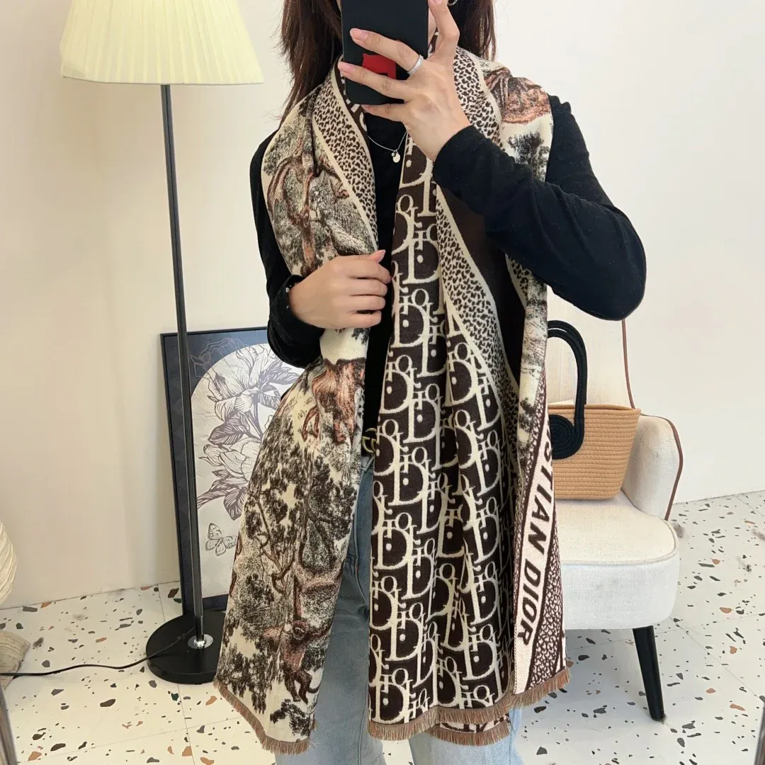 New vintage double-sided cashmere scarf