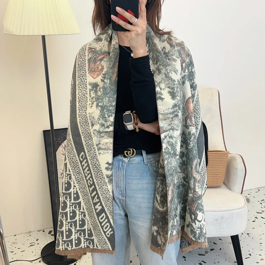 New vintage double-sided cashmere scarf