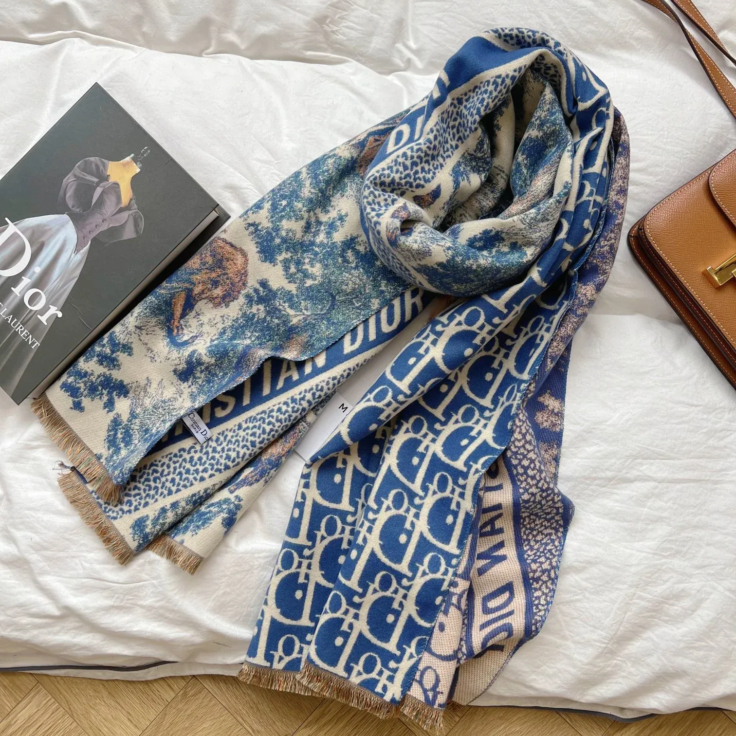 New vintage double-sided cashmere scarf