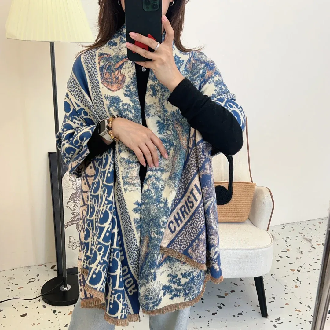 New vintage double-sided cashmere scarf