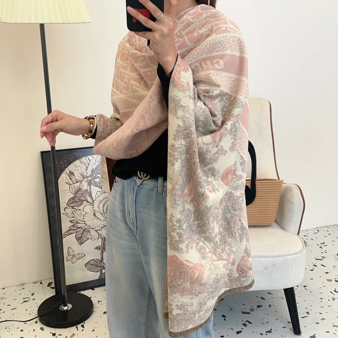 New vintage double-sided cashmere scarf