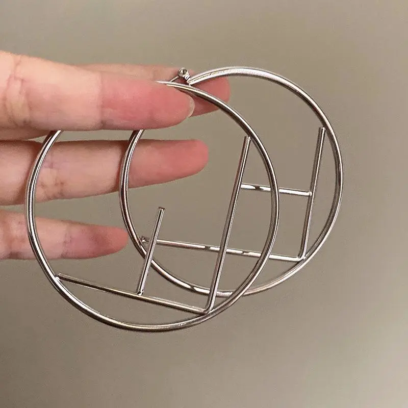 Personality Big Circle Letter Earrings