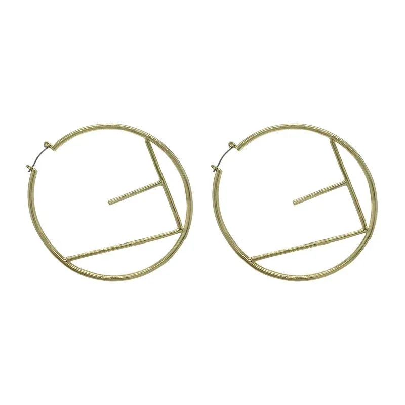 Personality Big Circle Letter Earrings