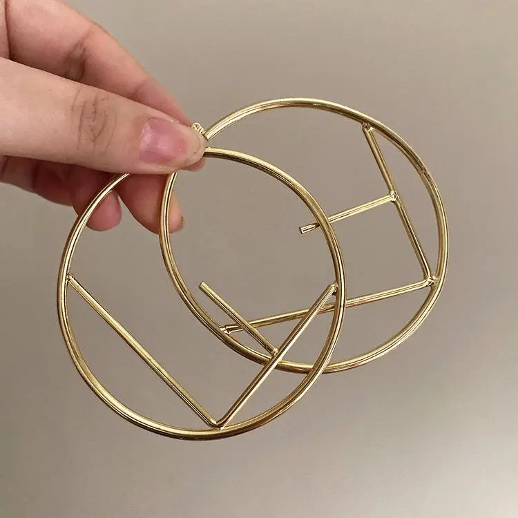 Personality Big Circle Letter Earrings