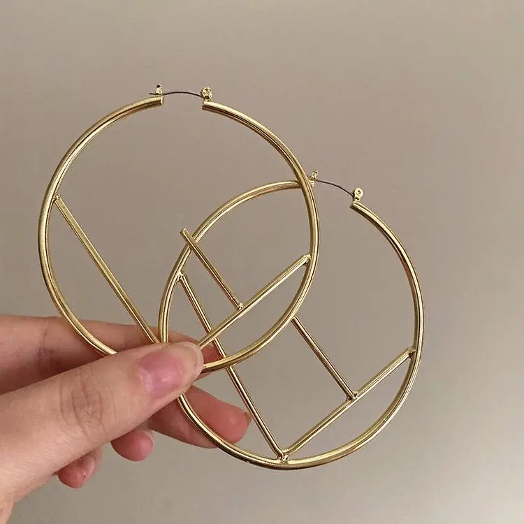 Personality Big Circle Letter Earrings