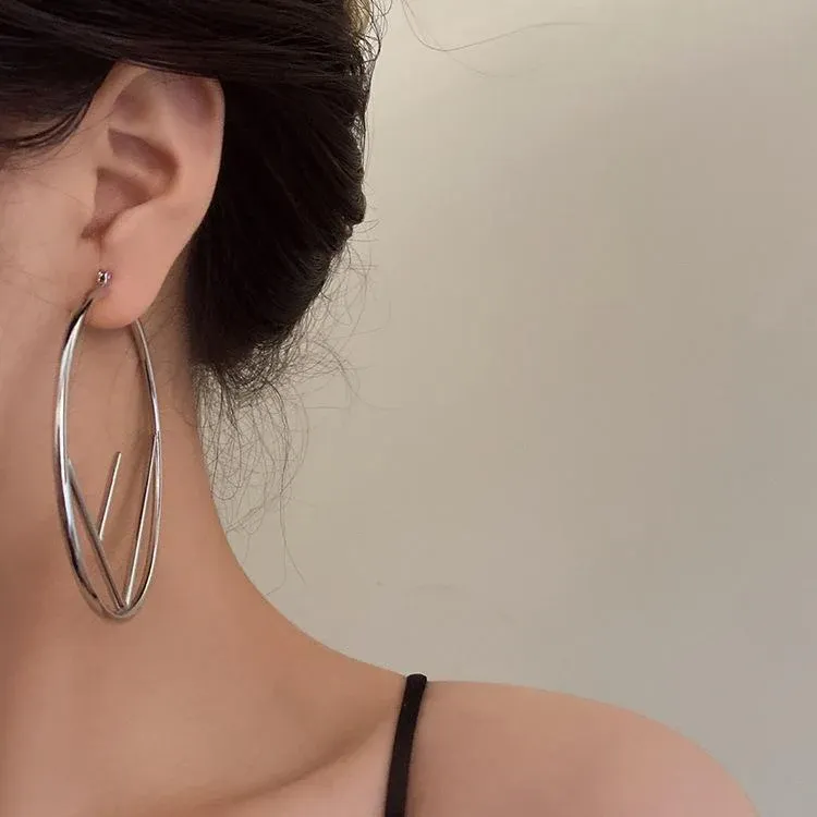 Personality Big Circle Letter Earrings