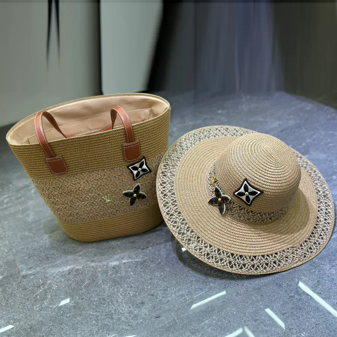 New Fashionable Hundred Beach Hat and Bag Set
