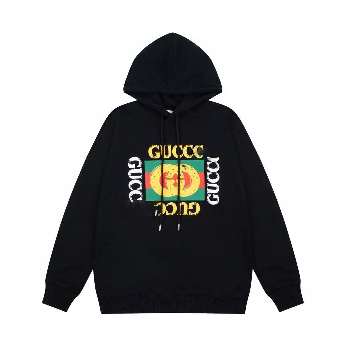 Loose printed hooded sweater unisex trendy sweater