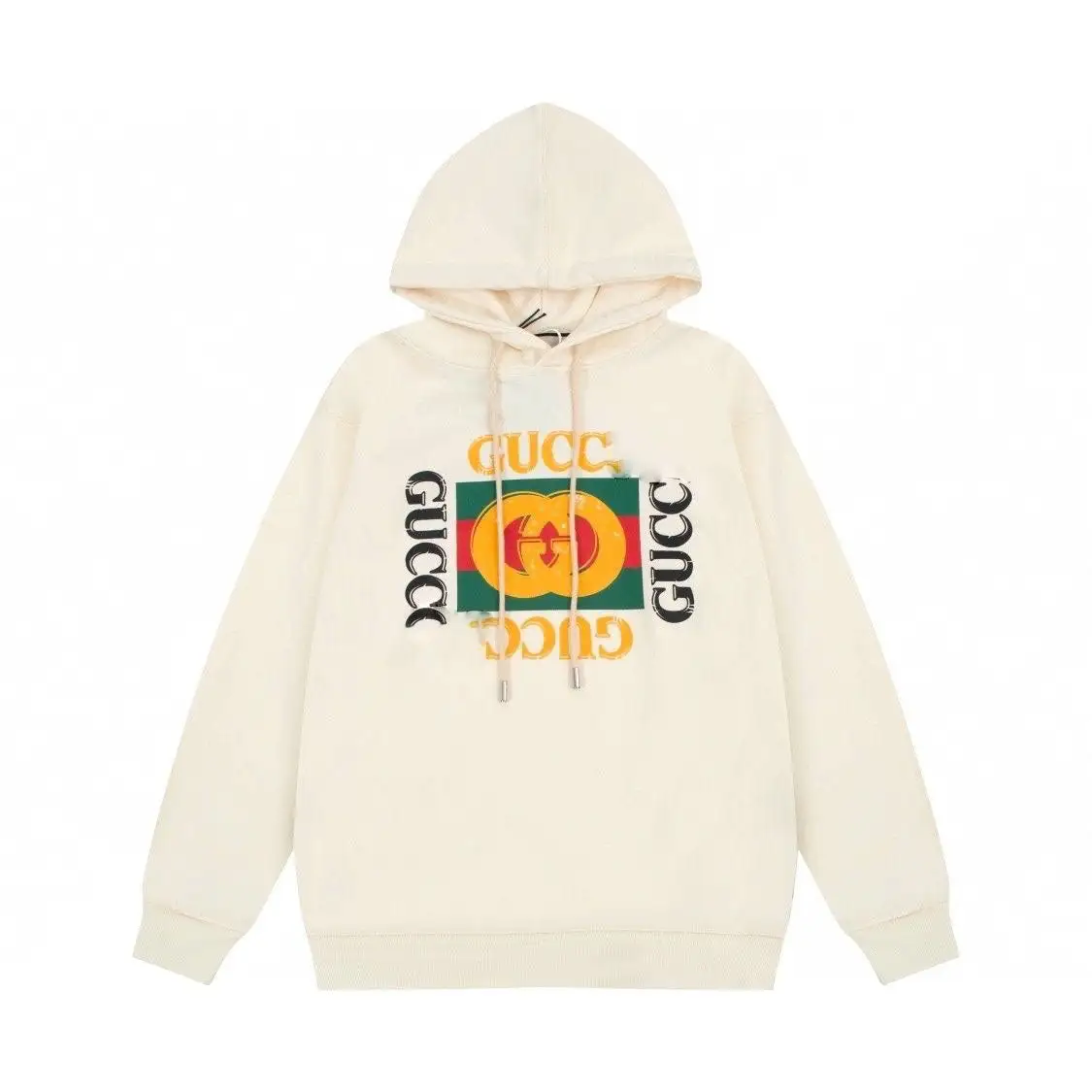 Loose printed hooded sweater unisex trendy sweater