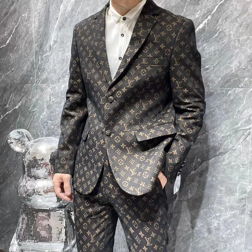 New luxury print formal suit