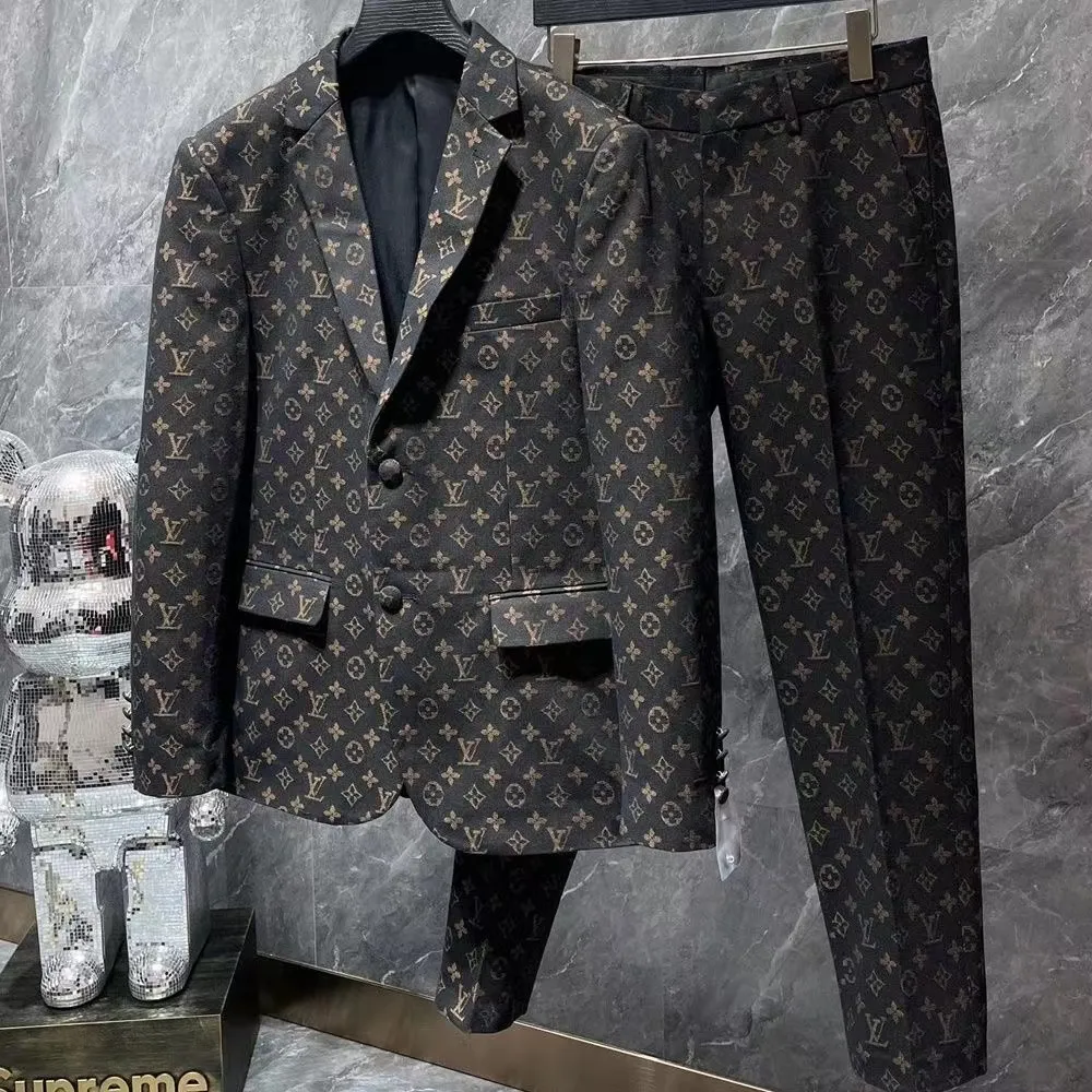 New luxury print formal suit