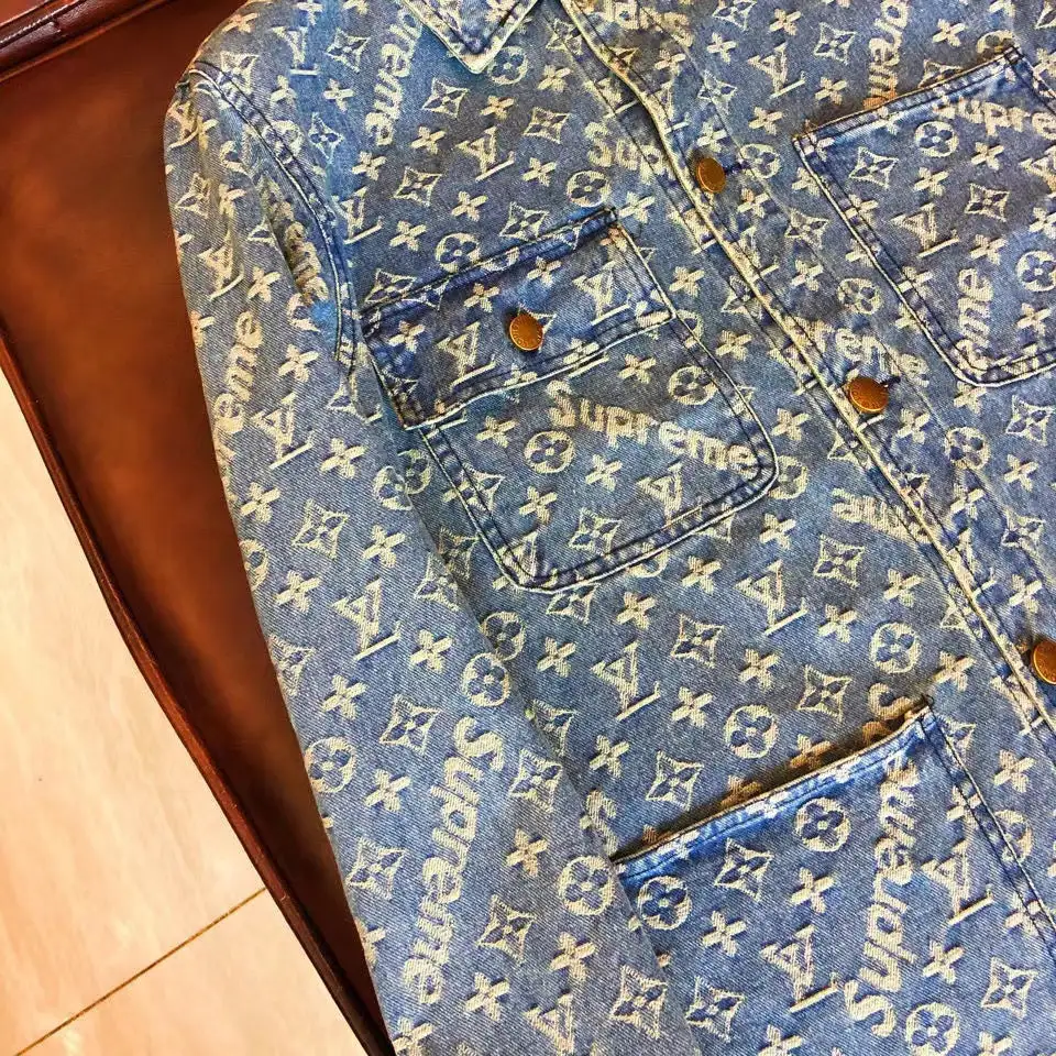 New Suit Jacket High-End Flocking Men's Suit Jacket Blue Jean