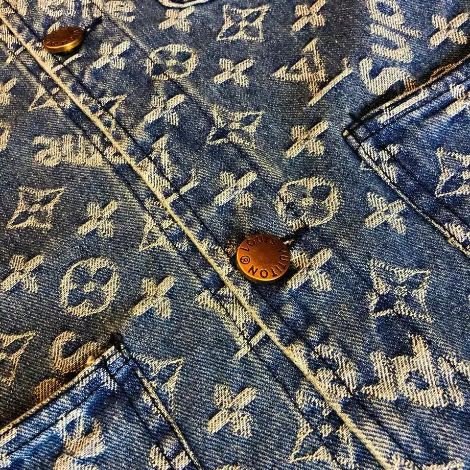 New Suit Jacket High-End Flocking Men's Suit Jacket Blue Jean