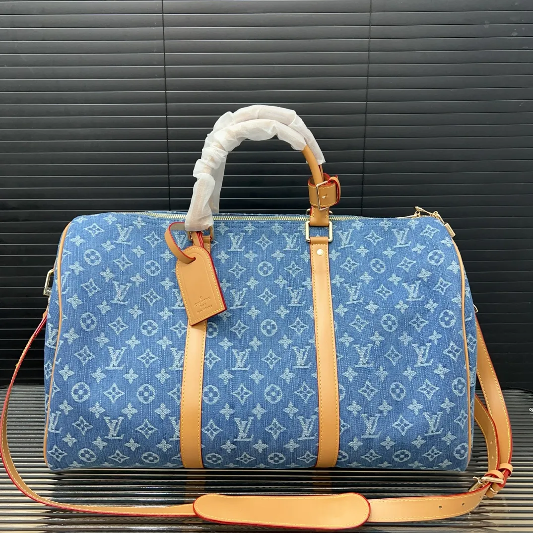 New Denim Co-branded keepall crossbody travel bag