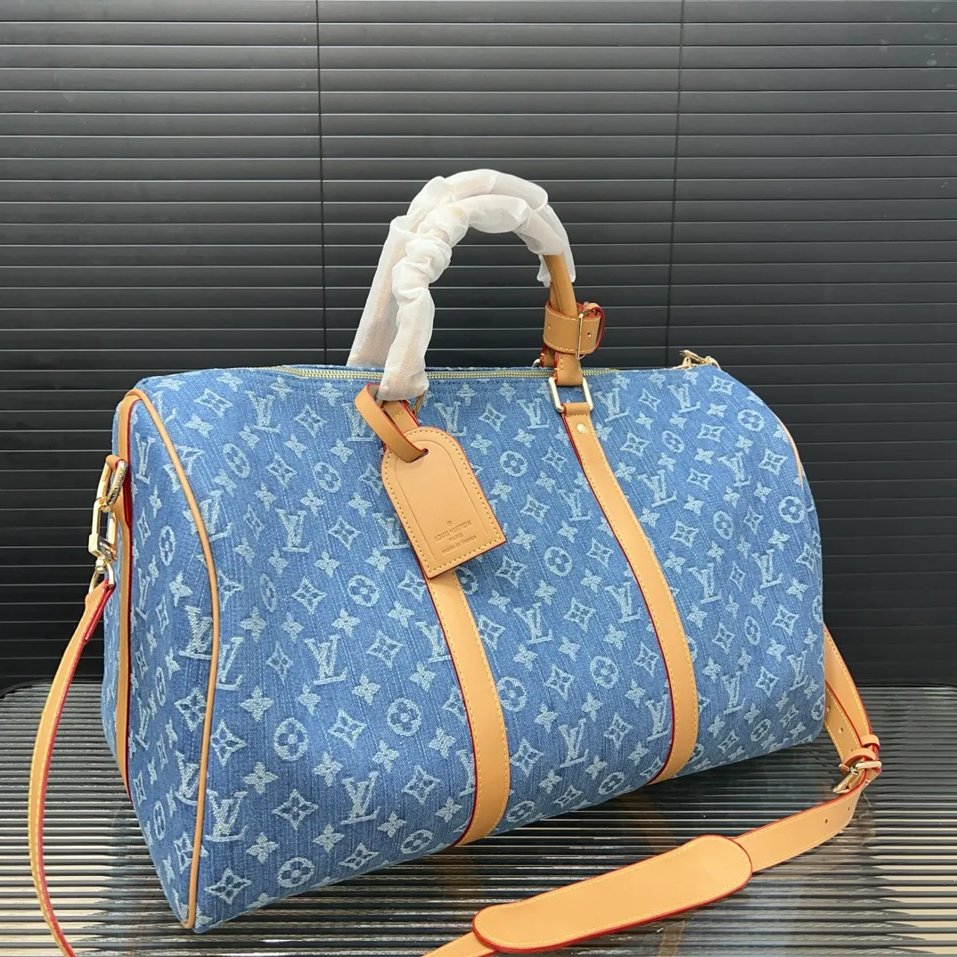 New Denim Co-branded keepall crossbody travel bag