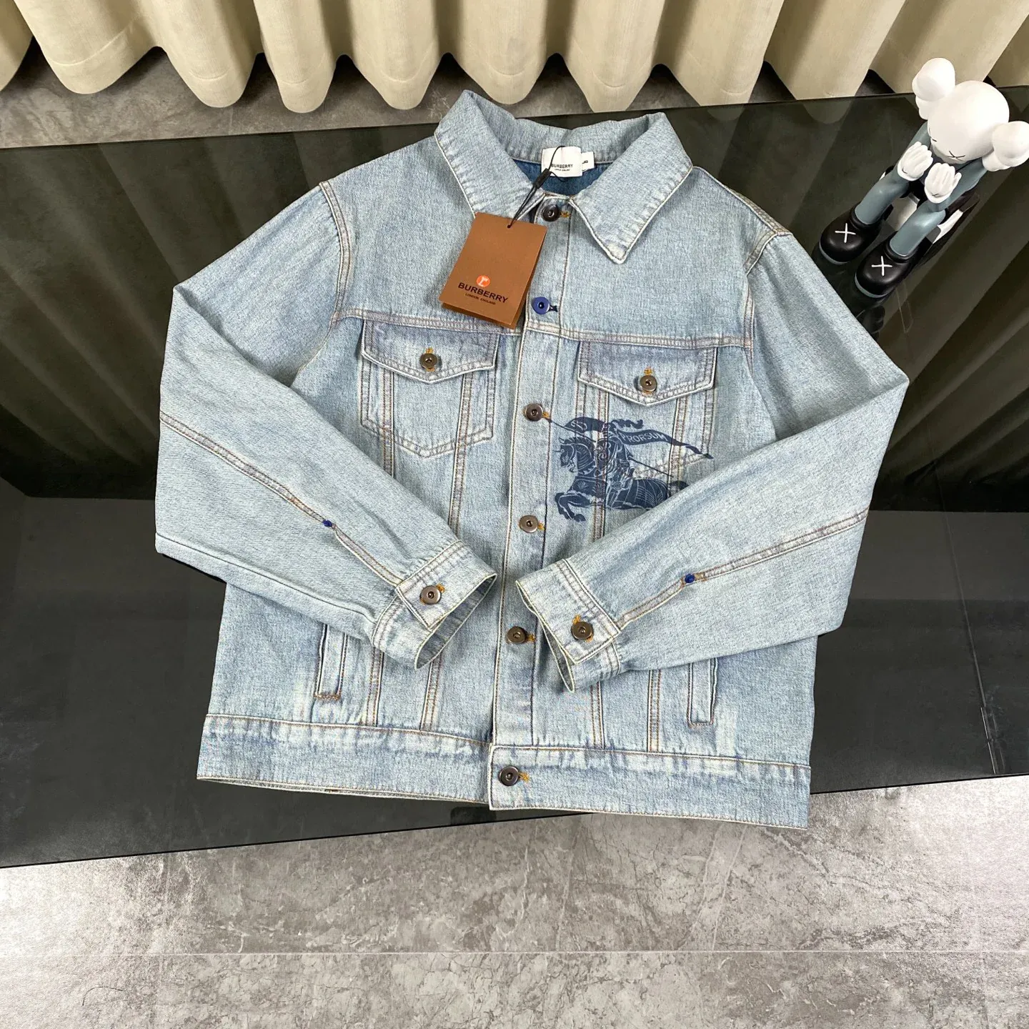 War horse rider printed denim jacket Unisex