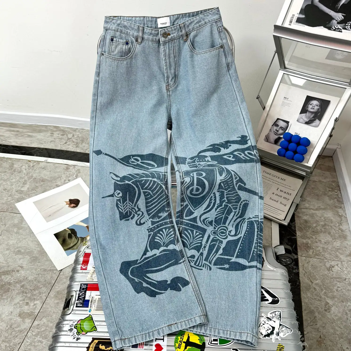 War Horse Rider Printed Jeans Unisex